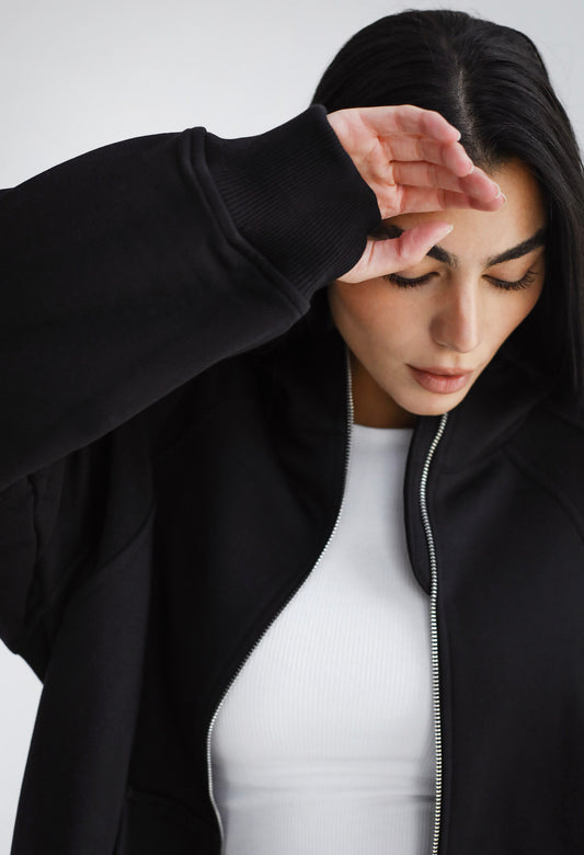 Midnight Zip Relaxed Hoodie