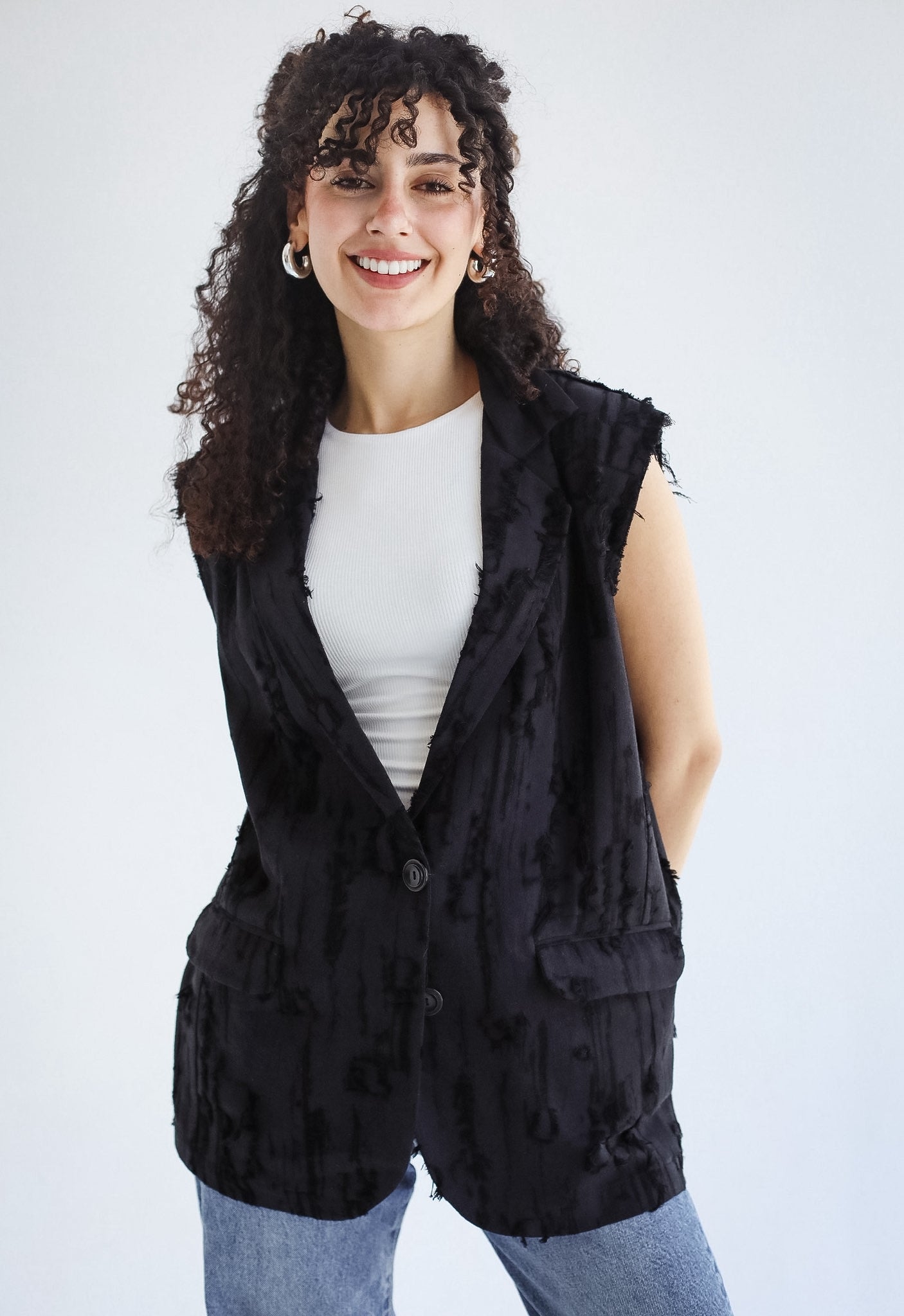 Ripped Vest- Black