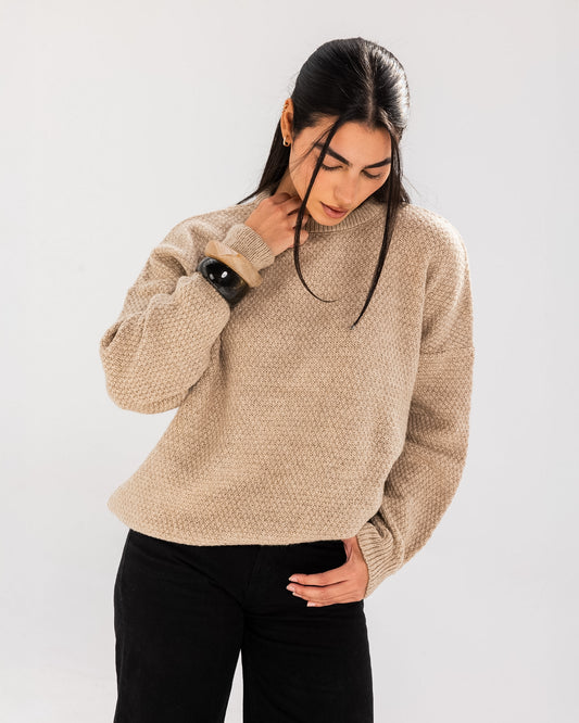 Oatmeal Knit Sweater - Adults