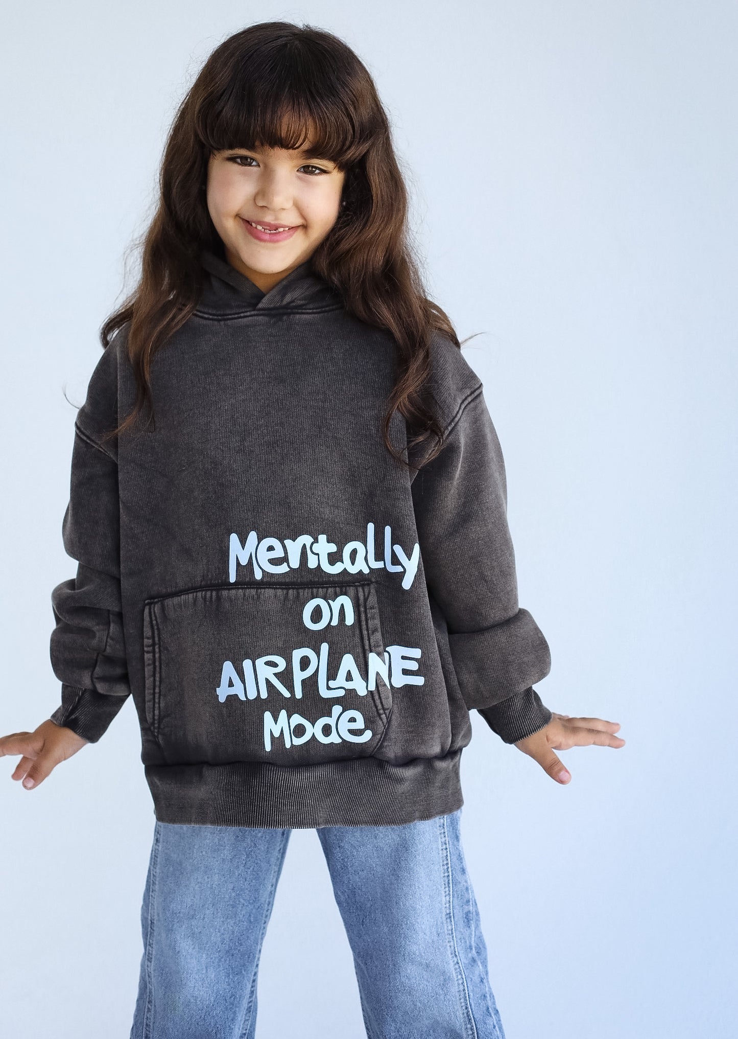 Airplane Mode Brown Hoodie - Kids