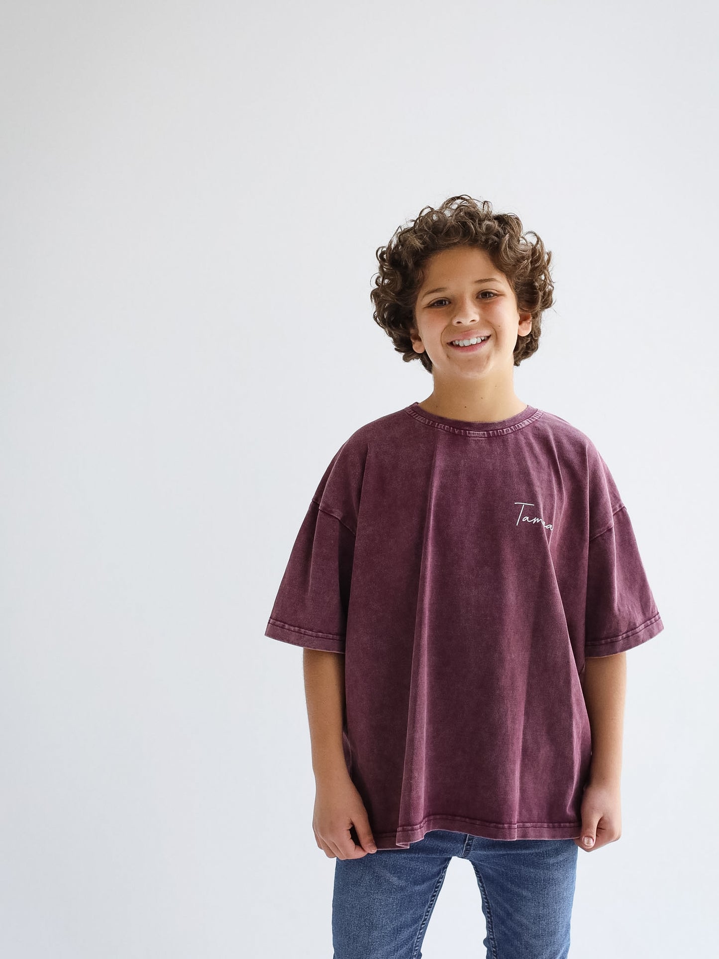 Burgundy Crew Tshirt- Kids