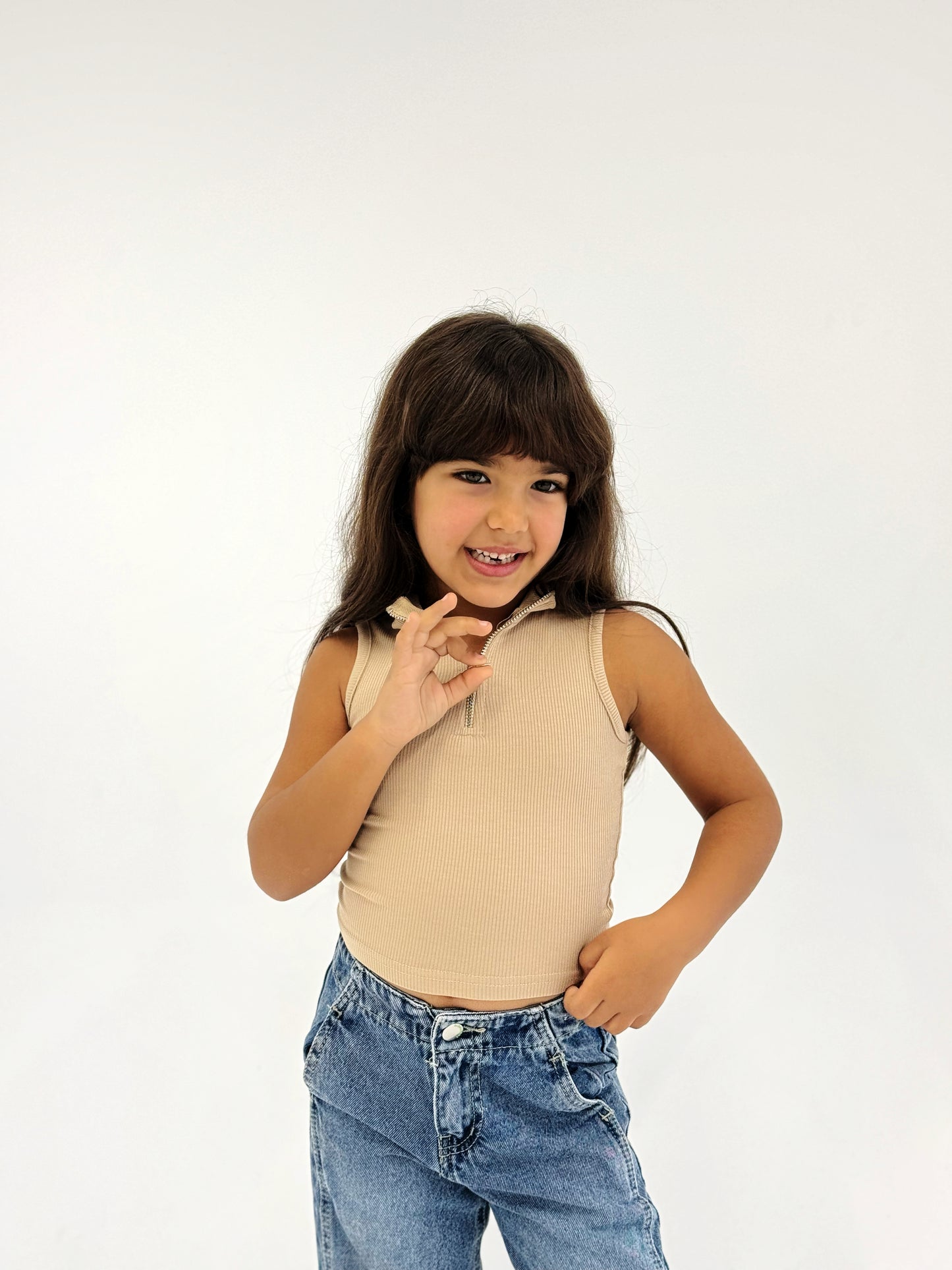 Zipit Tank Top Beige - Kids