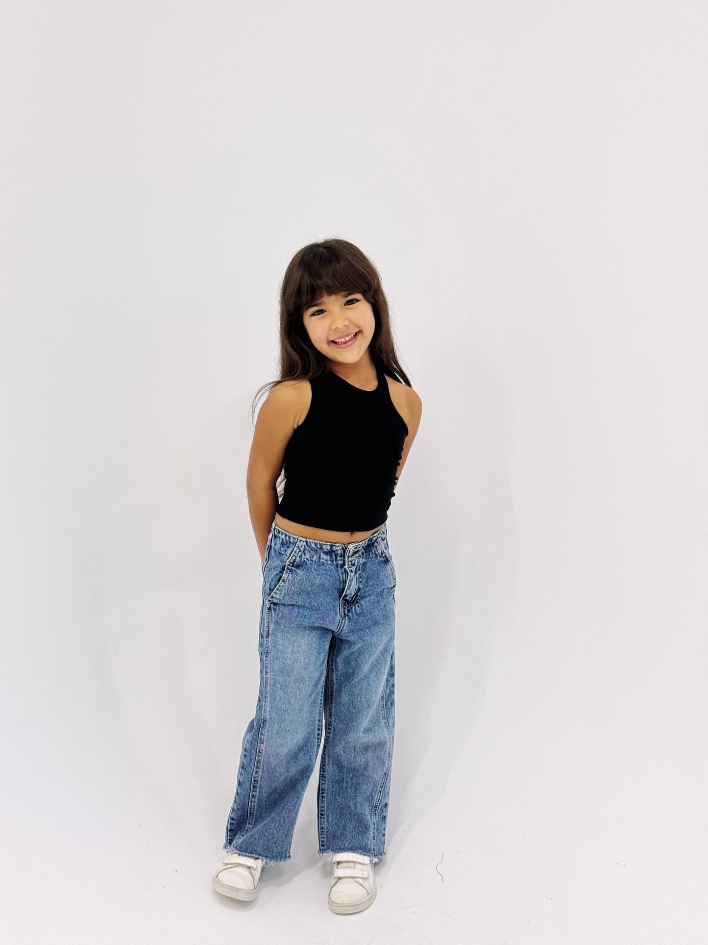 Cutout Tank Top Black - Kids