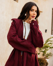 Amulet Linen Cardigan - Burgundy