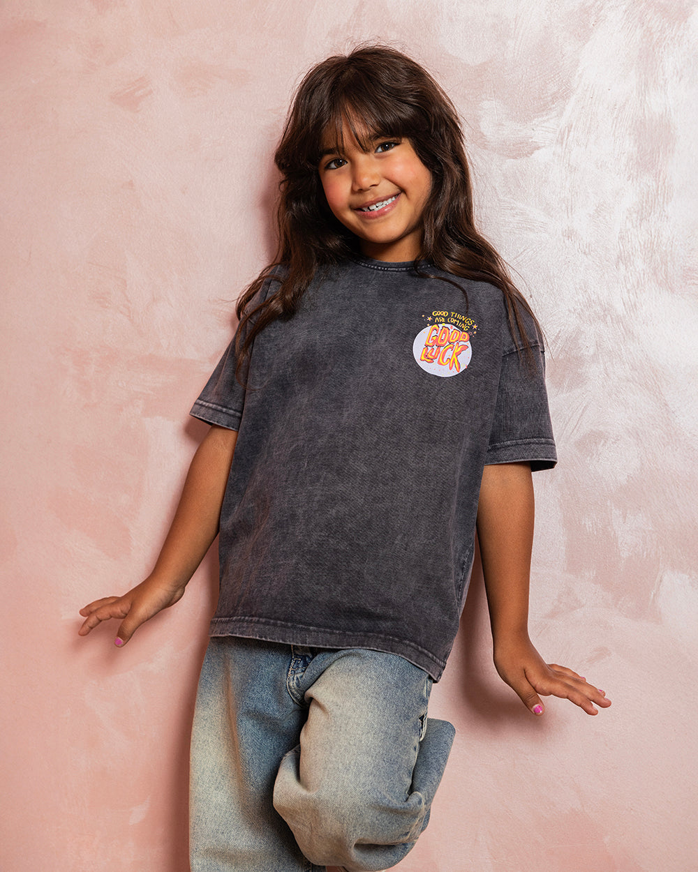 Good Luck Washed Tshirt - Kids