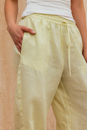 Slit Linen Pants - Butter Yellow