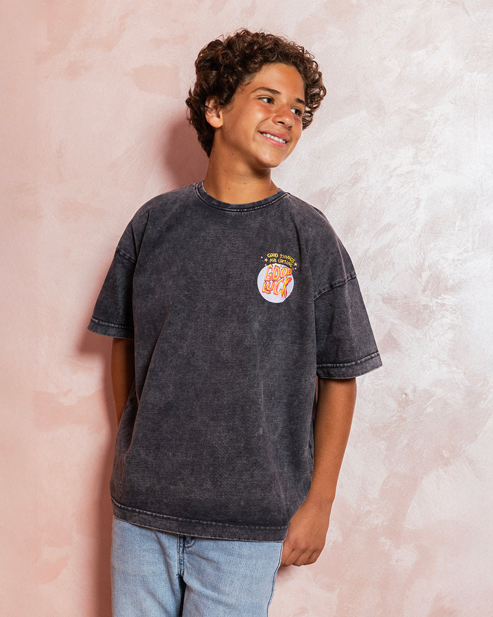 Good Luck Washed Tshirt - Kids