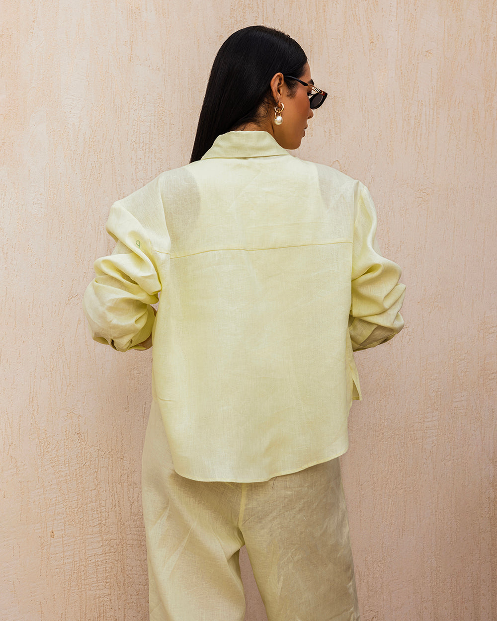 Cropped Linen Shirt - Buter Yellow