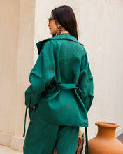 Amulet Linen Cardigan - Emerald Green