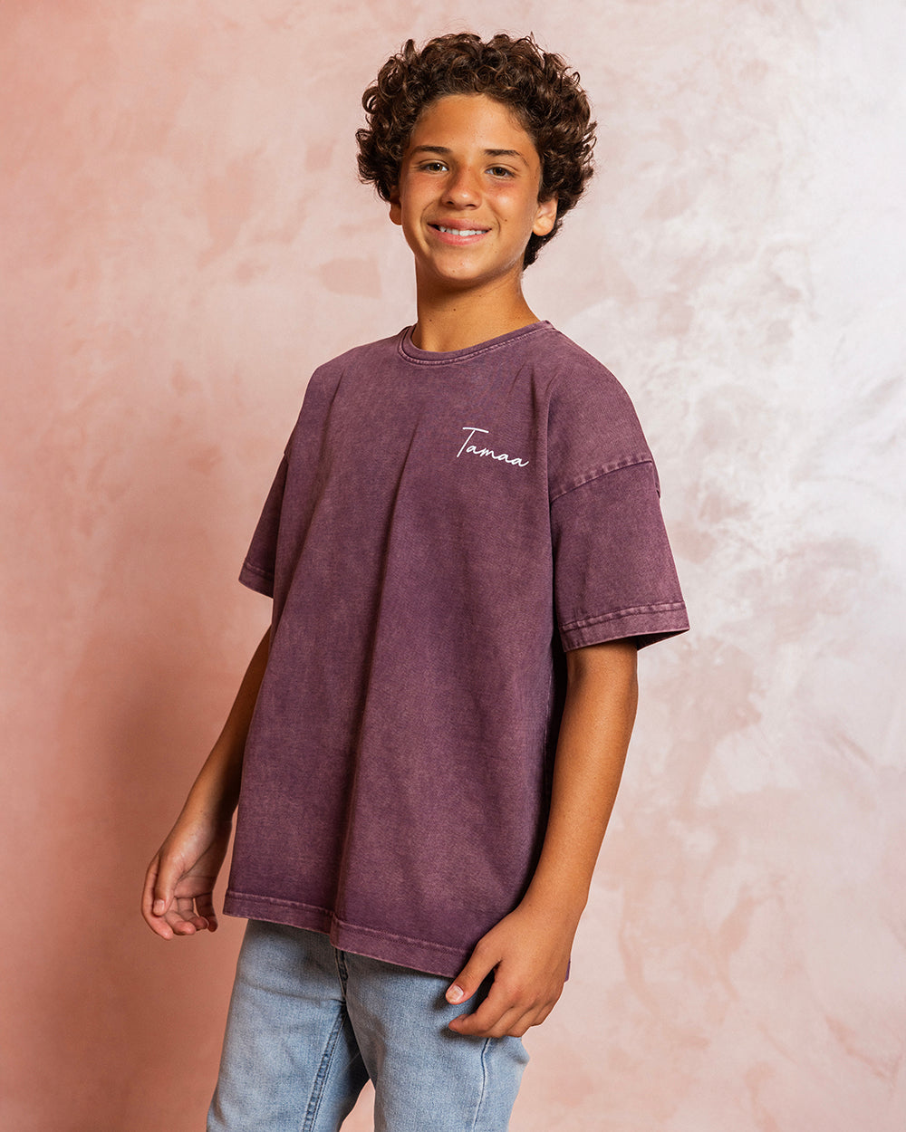Burgundy Crew Tshirt- Kids