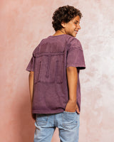 Burgundy Crew Tshirt- Kids