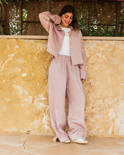 Cropped Linen Shirt - Blush Pink