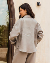 Cropped Linen Shirt - Grayish