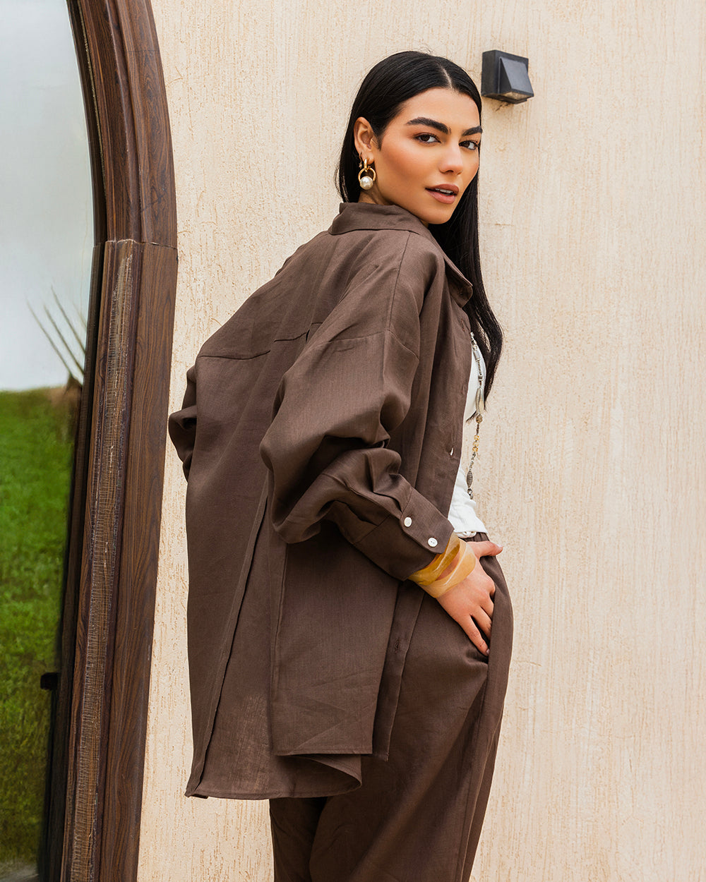 Tamaa edit Linen Shirt - Brown