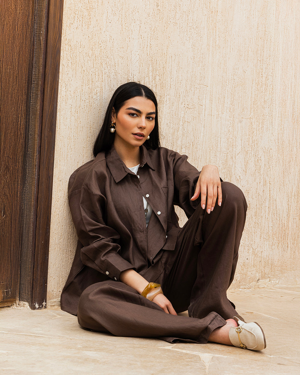 Tamaa edit Linen Shirt - Brown