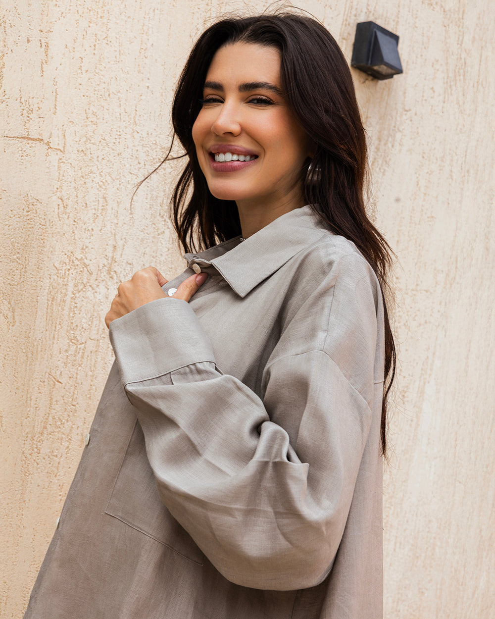 Tamaa edit Linen Shirt - Grayish
