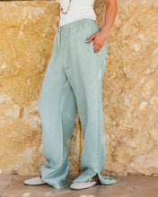 Slit Linen Pants - Mint
