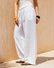 Slit Linen Pants - White