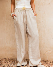 Slit Linen Pants - Beige
