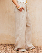 Slit Linen Pants - Beige