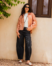 Cropped Linen Shirt - Light Coral