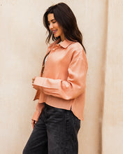Cropped Linen Shirt - Light Coral