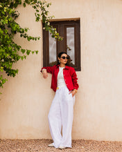 Cropped Linen Shirt - Ruby