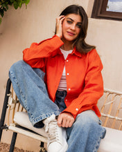Cropped Linen Shirt - Orange