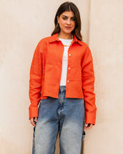 Cropped Linen Shirt - Orange