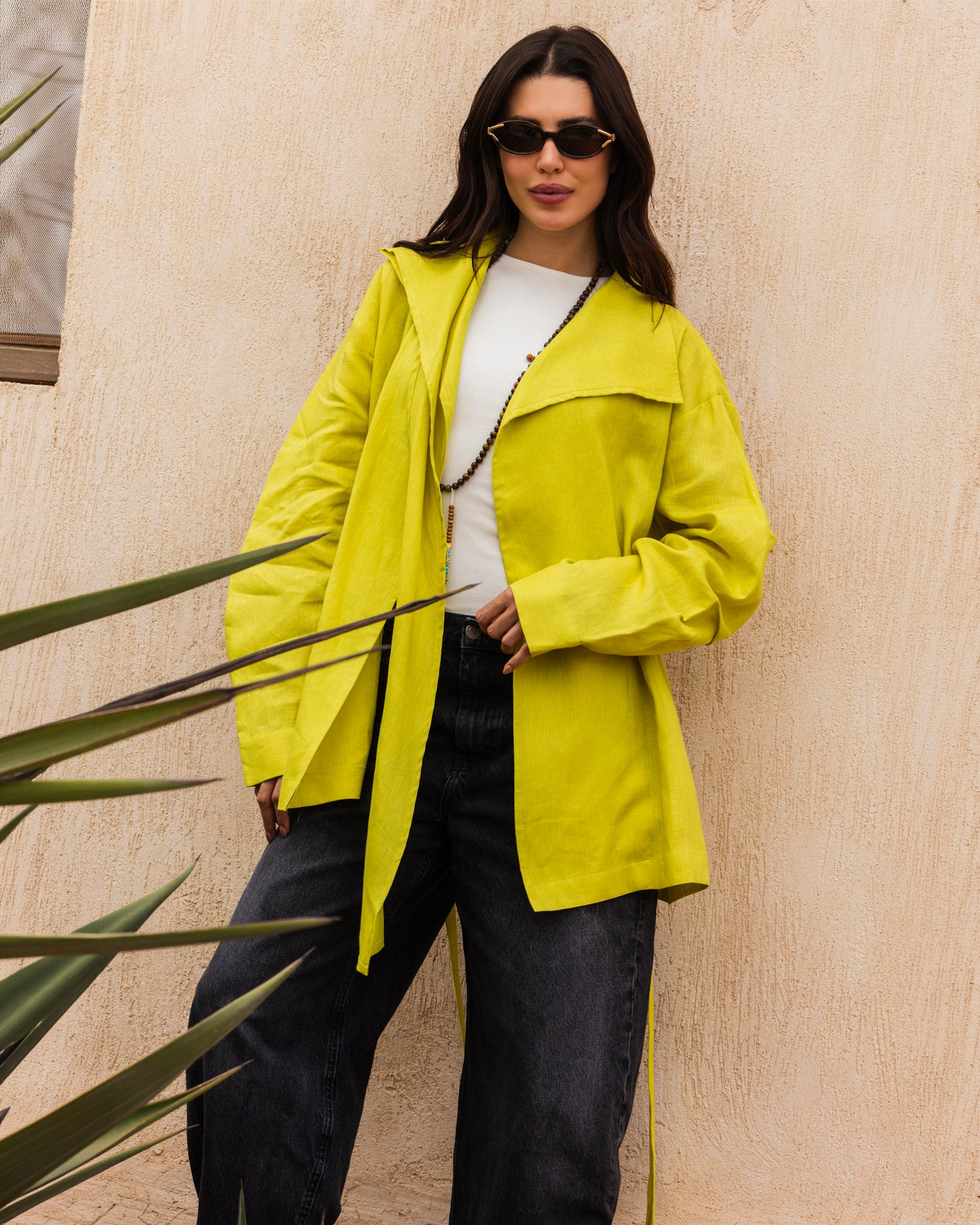 Amulet Linen Cardigan - Mustard Yellow