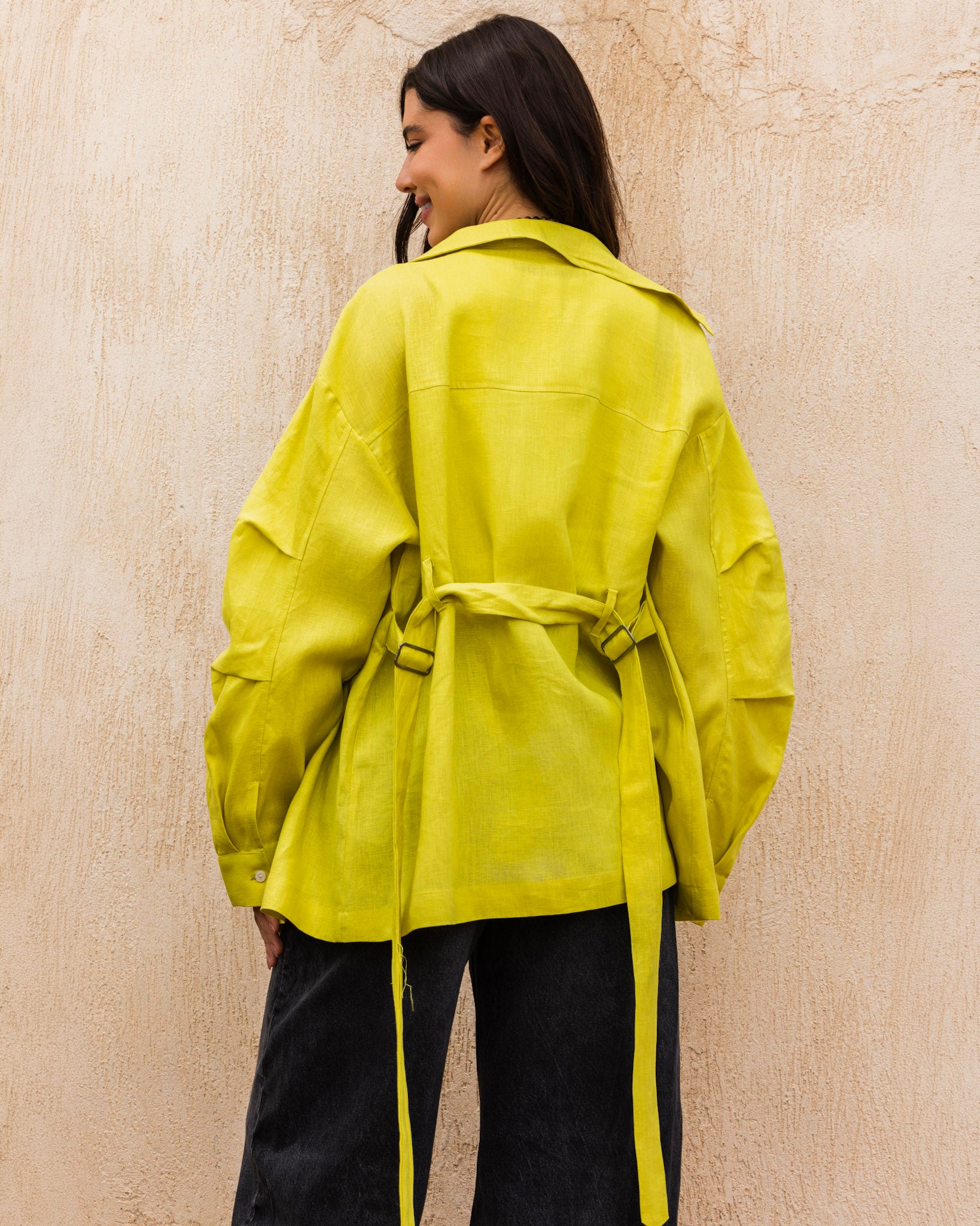 Amulet Linen Cardigan - Mustard Yellow