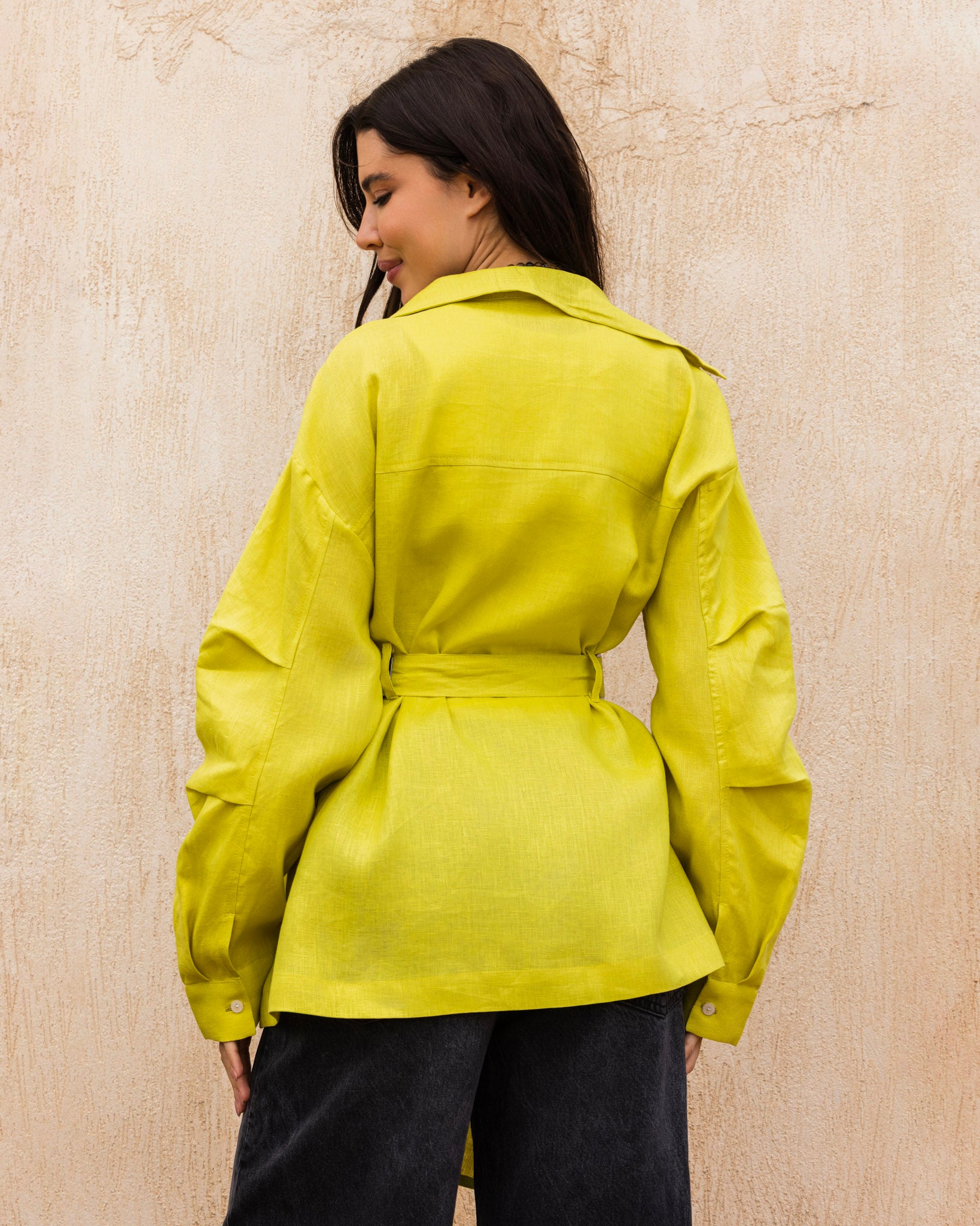 Amulet Linen Cardigan - Mustard Yellow