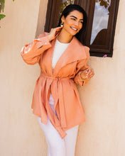 Amulet Linen Cardigan - Light Coral
