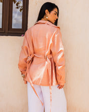 Amulet Linen Cardigan - Light Coral