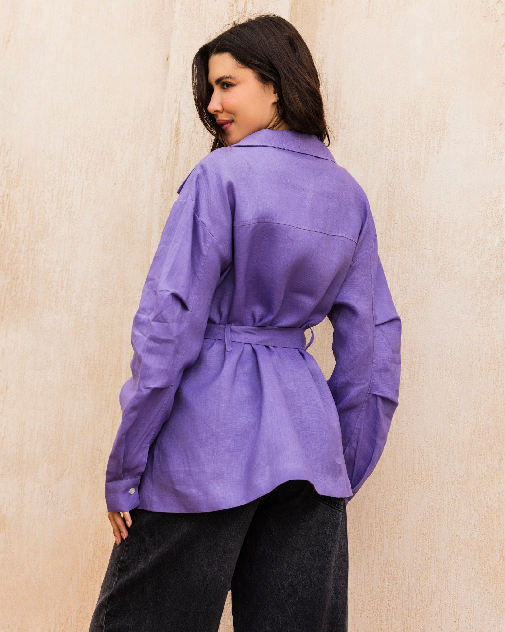 Amulet Linen Cardigan - Lilac