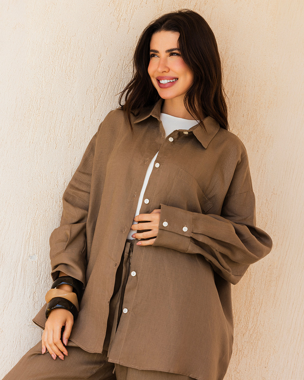 Tamaa edit Linen Shirt - Cafe