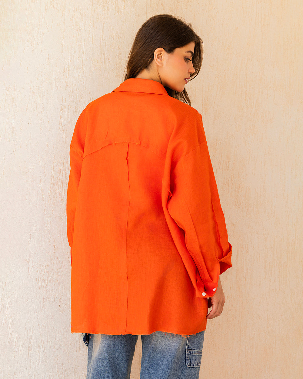 The Unfinished Linen Shirt - Orange