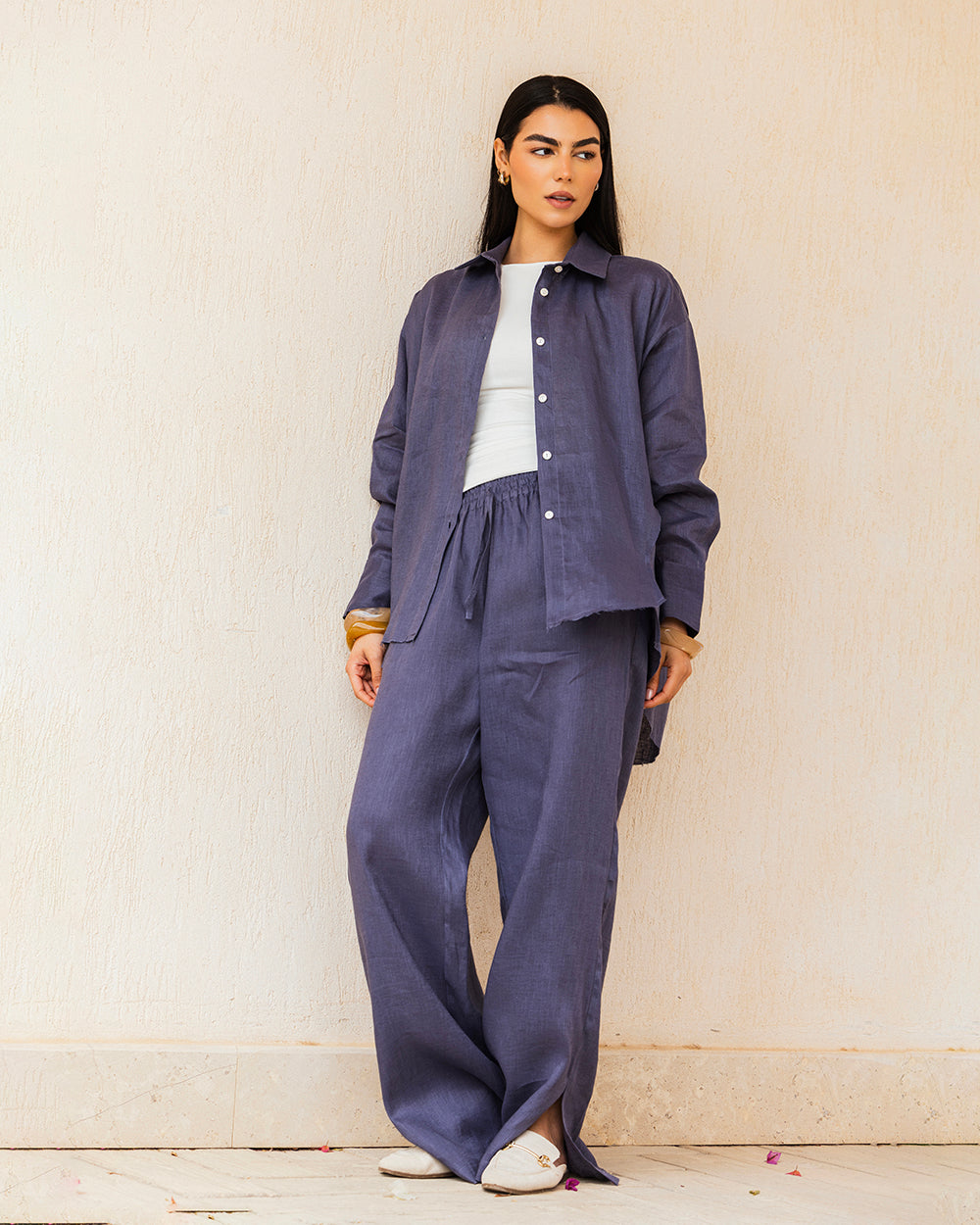 The Unfinished Linen Shirt - Midnight