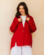 The Unfinished Linen Shirt - Ruby