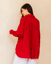 The Unfinished Linen Shirt - Ruby