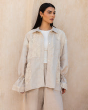Mesh Work Linen Shirt
