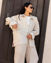 Mesh Work Linen Shirt