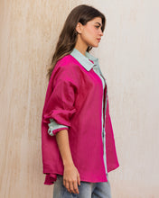 The Dual Linen Shirt  - Hot Pink
