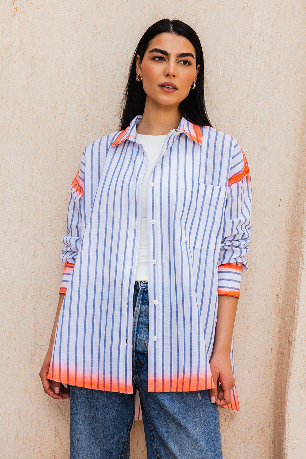 Stripped Sprayed Shirt