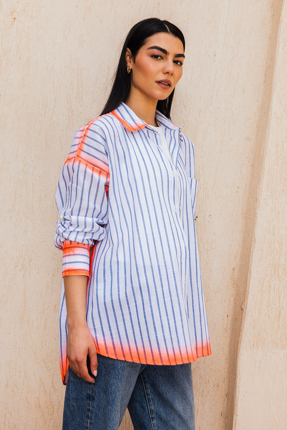 Stripped Sprayed Shirt
