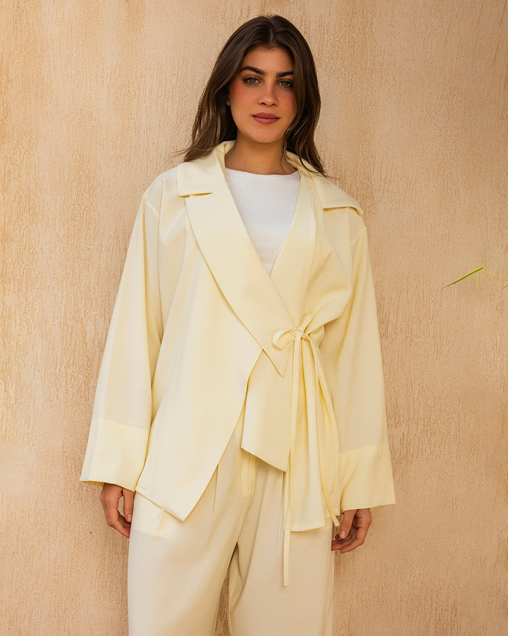 Draped Tailored Set - Butter Yellow