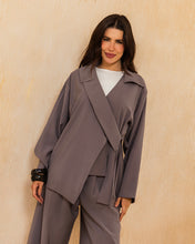 Draped Tailored Set - Charcoal Grey