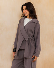 Draped Tailored Set - Charcoal Grey