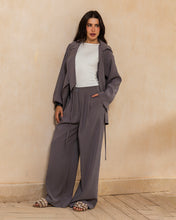 Draped Tailored Set - Charcoal Grey