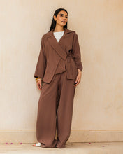 Draped Tailored Set - Brown